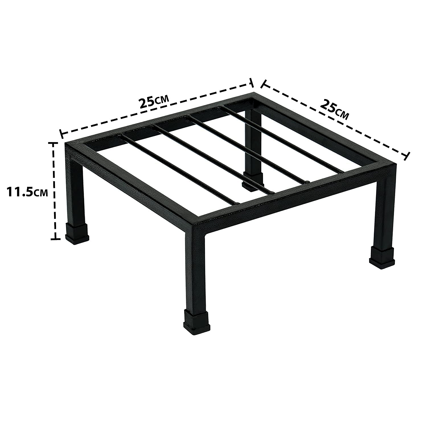 MAGNUS Thick Metal Plant Stand for Balcony (Square) | Pots Planter Stand for Indoor & Outdoor Garden (Black)