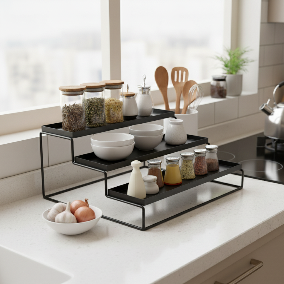 TRIZEN 3 Tier Step Rack Organizer