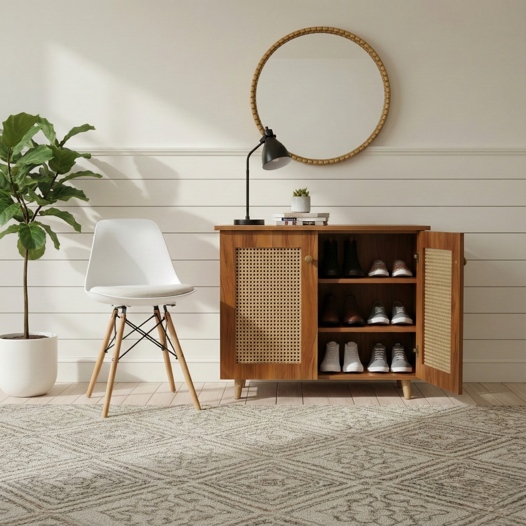 ROMA Shoe Cabinet -Walnut