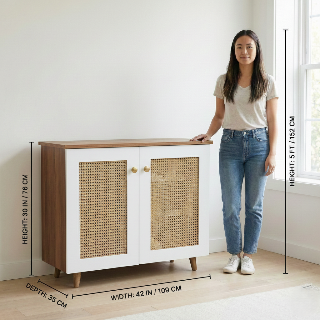 ROMA Shoe Cabinet - Walnut/White