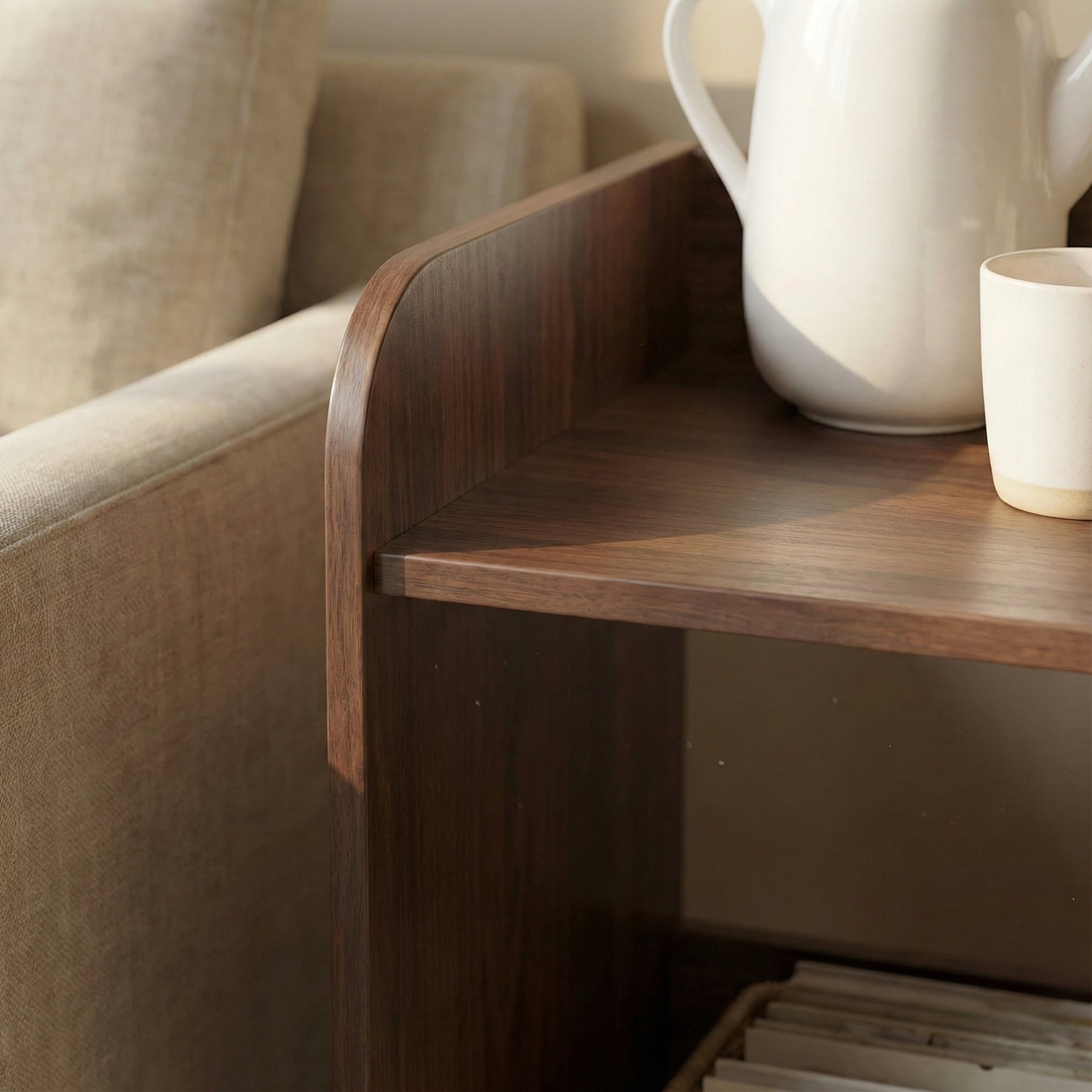 SOMNIA Side Table -Mahogany