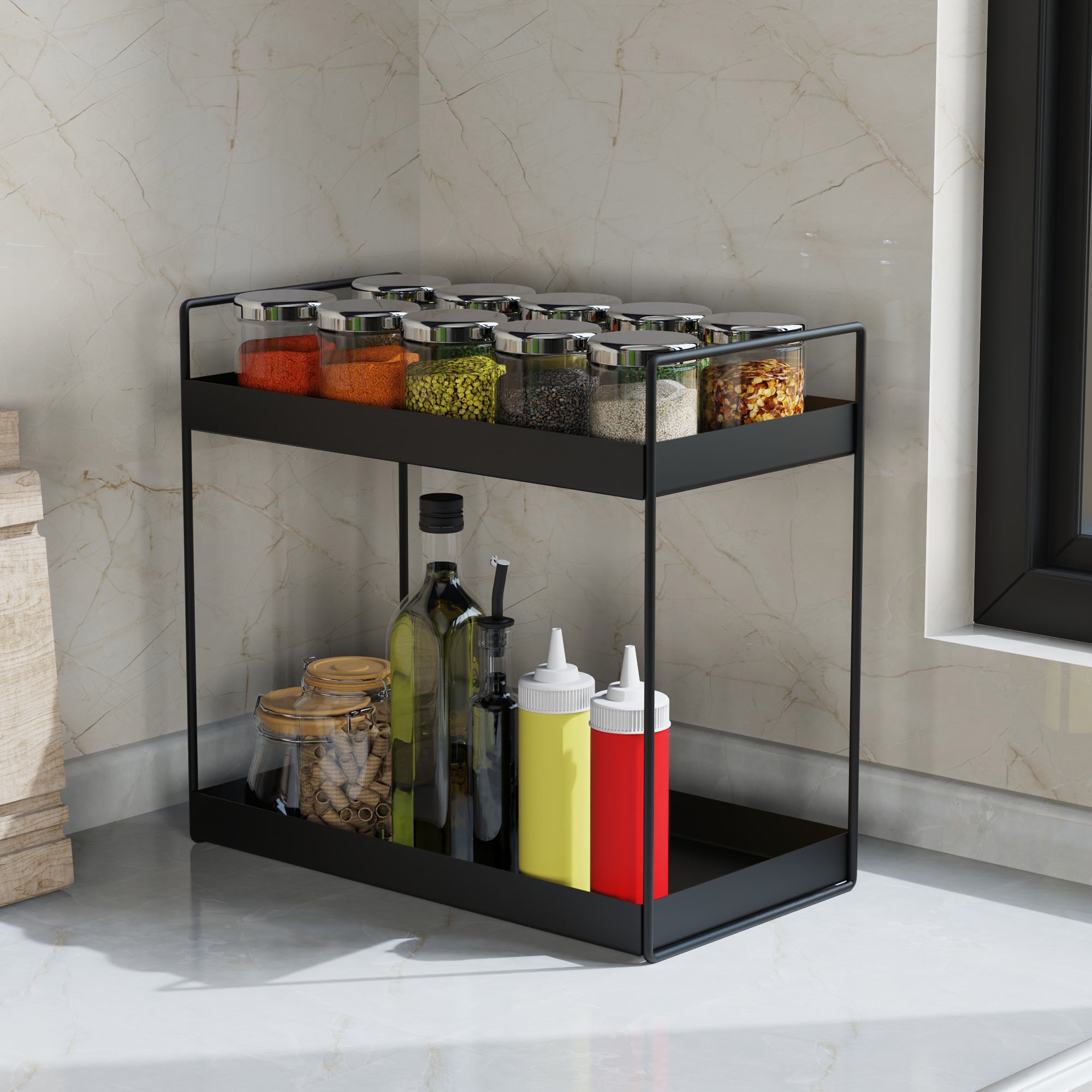 2 Tier Standing Spice Rack