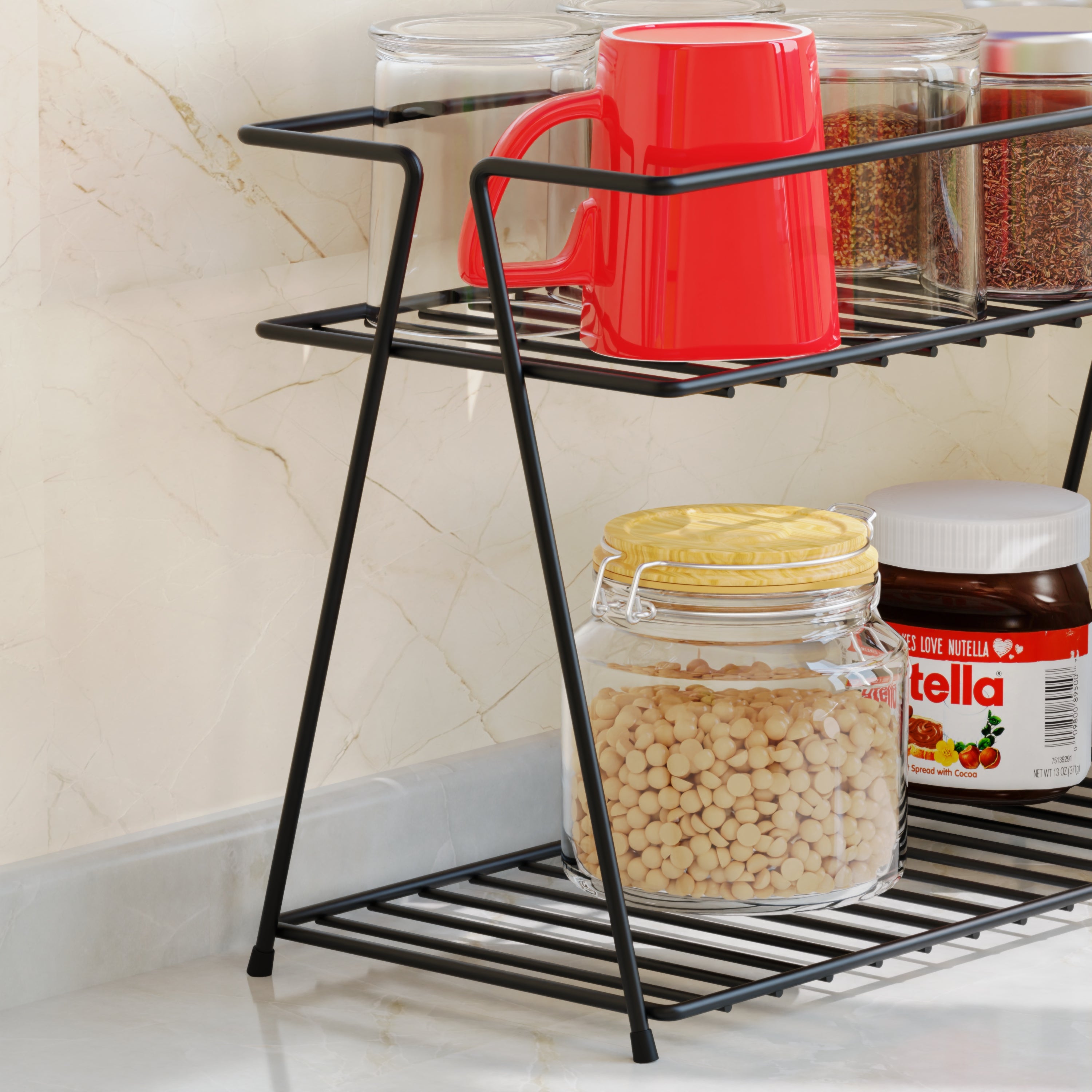 2-Tier Standing Spice Rack Storage Container