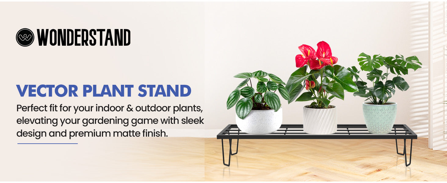 WonderStand VECTOR Metal Plant Stand (Black, Set of 4) - aplus