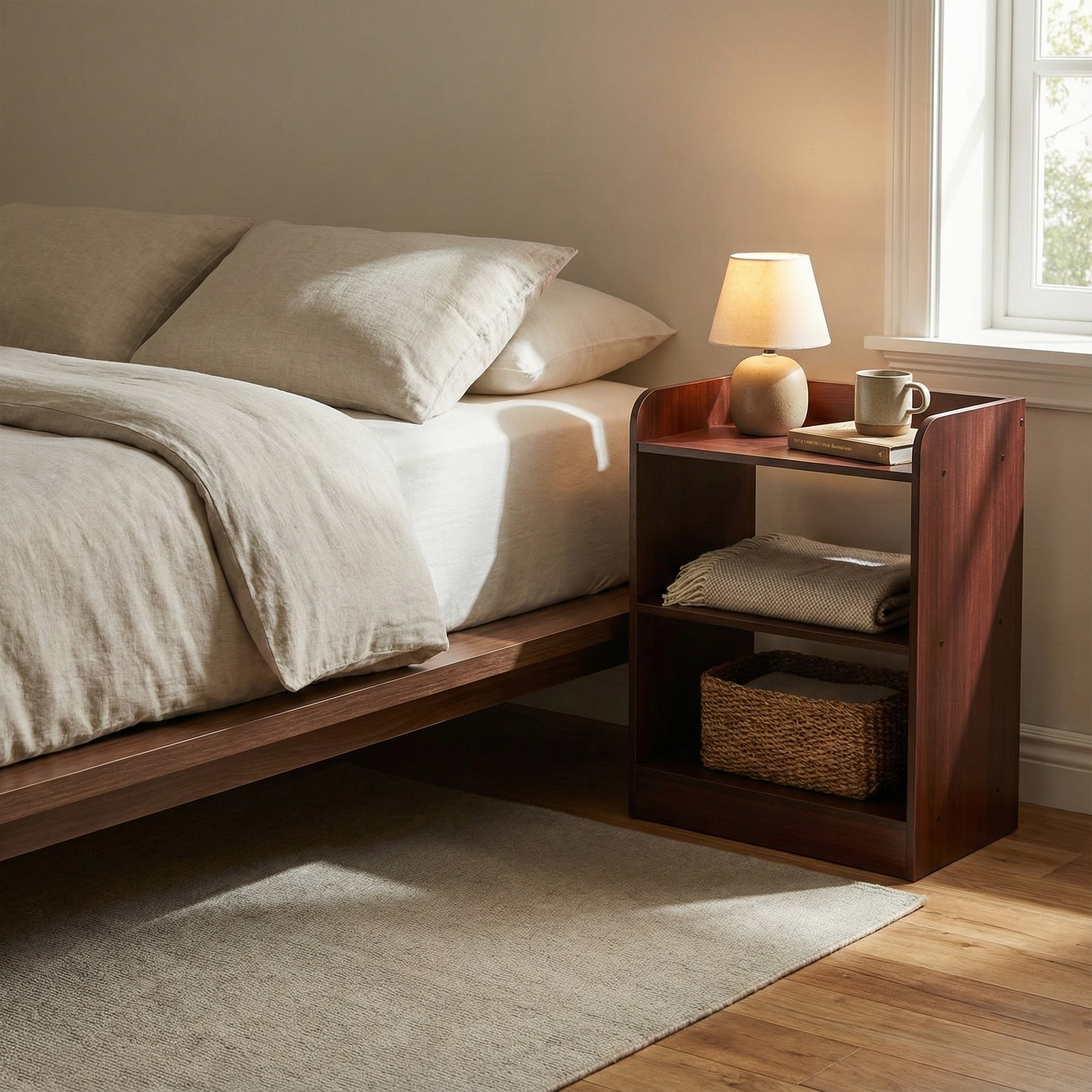 SOMNIA Side Table -Mahogany