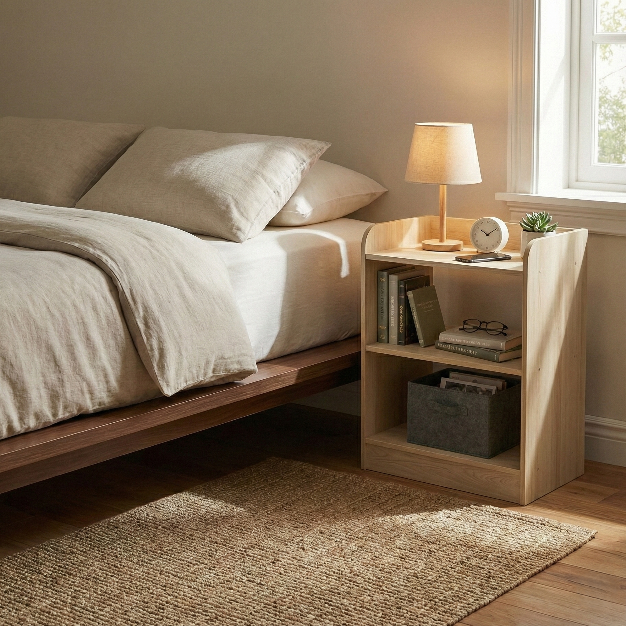 SOMNIA Side Table -Asian Walnut