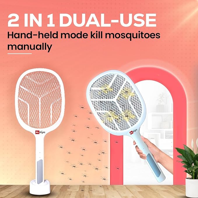 2 in 1 Mosquito Bat Rechargeable with UV Light Lamp