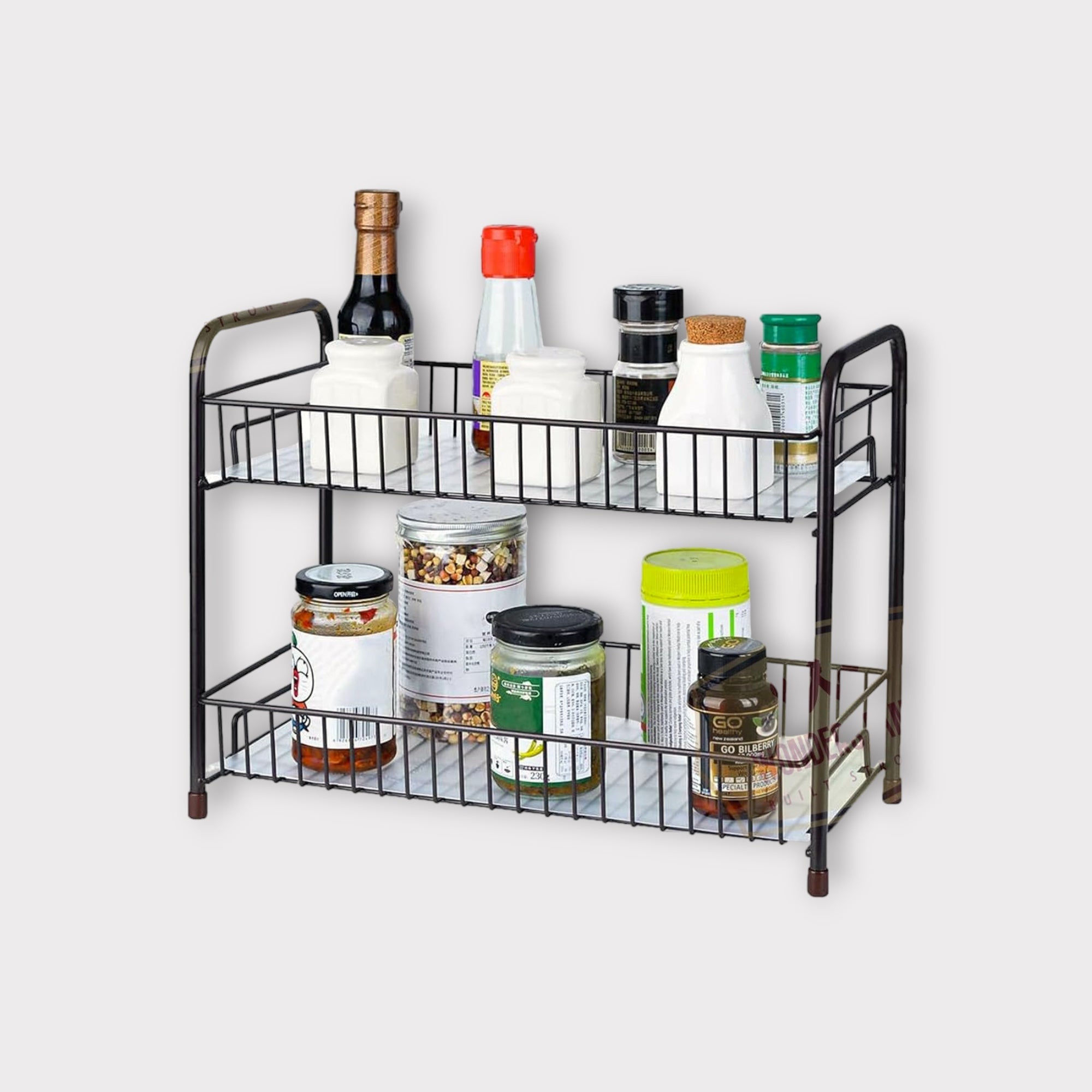 2 Tier Spice Rack Container Organizer (Thickened pillars)