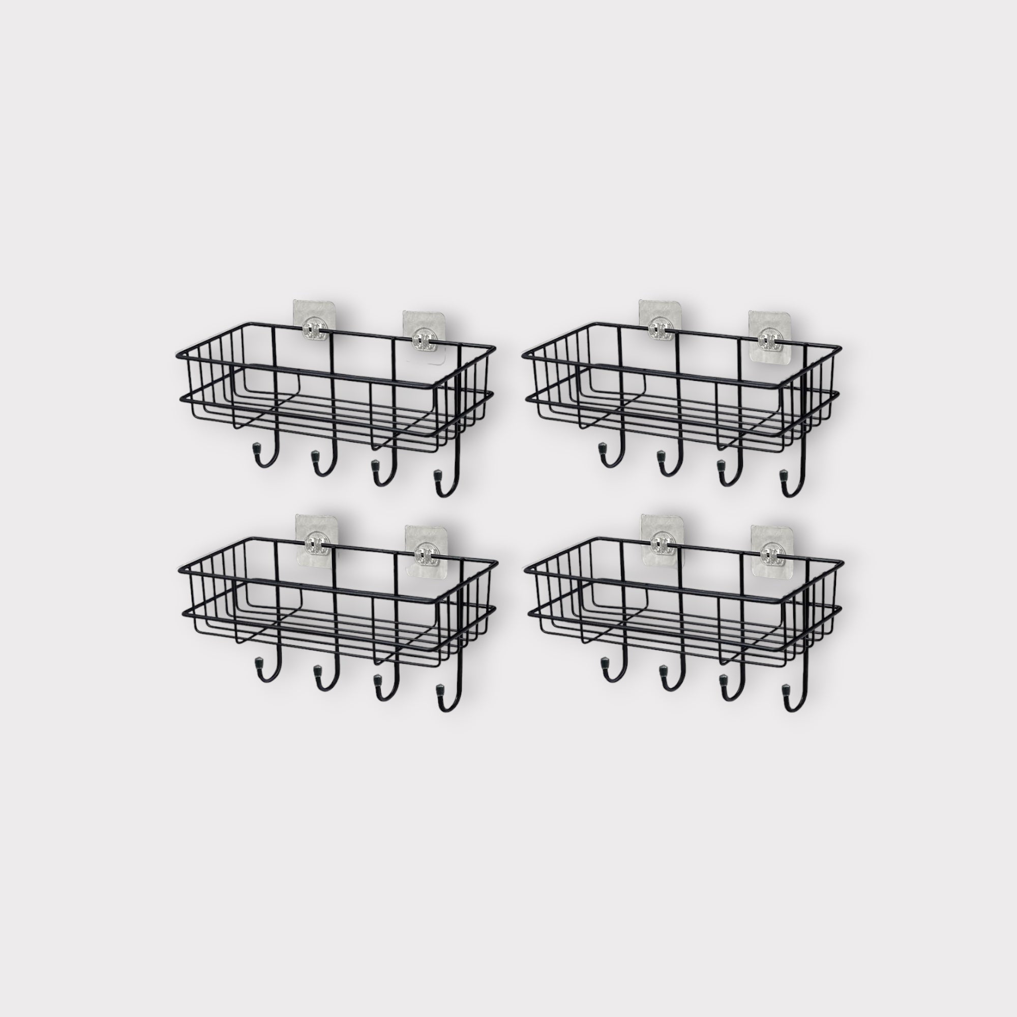 Bathroom Caddy Wall Shelf Rack with Hooks