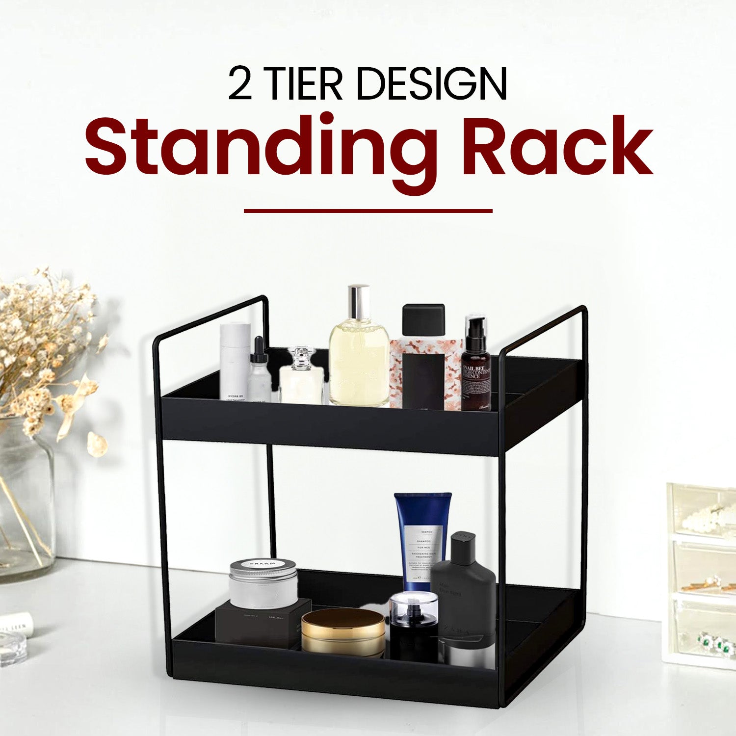 2 Tier Standing Spice Rack