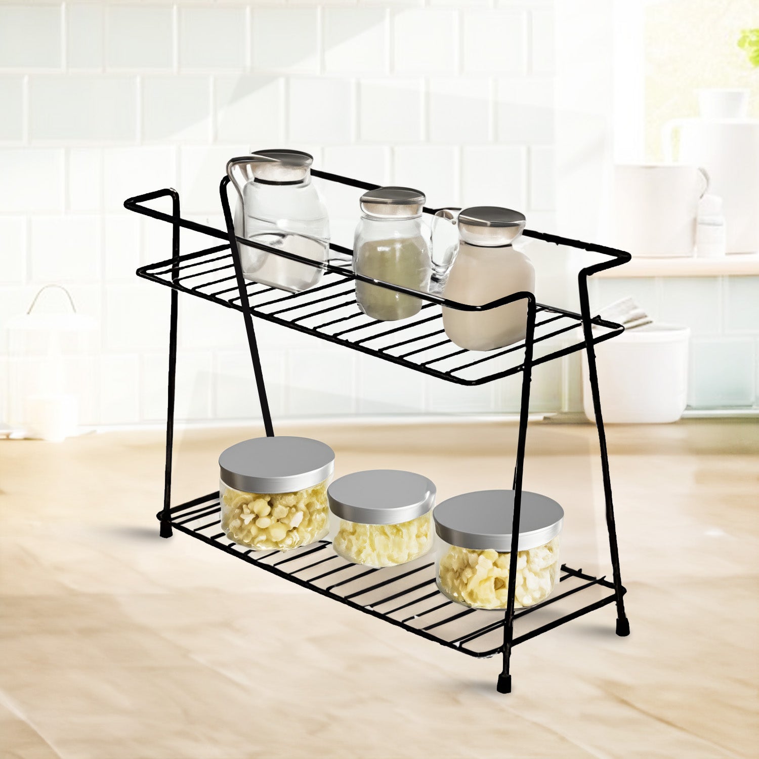 2-Tier Standing Spice Rack Storage Container