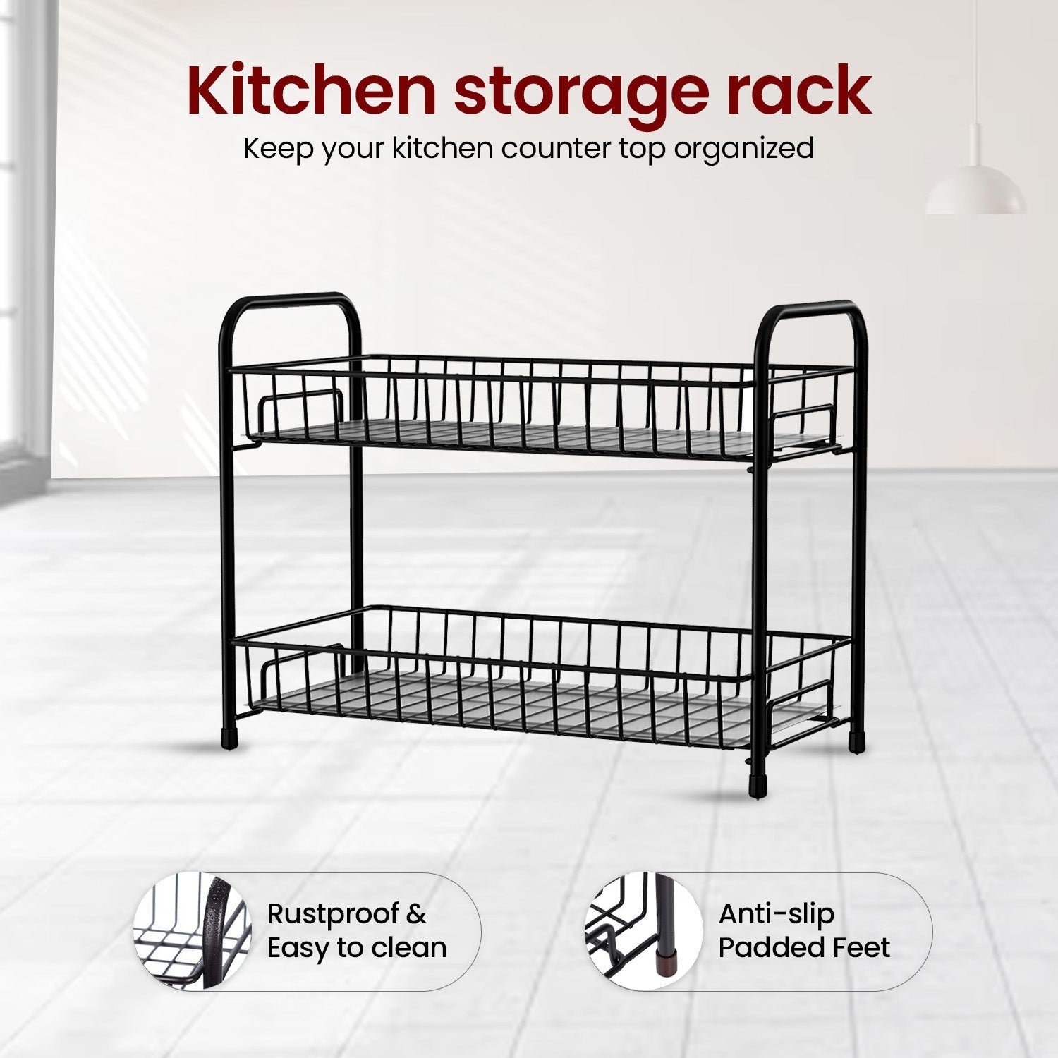 2 Tier Spice Rack Container Organizer (Thickened pillars)