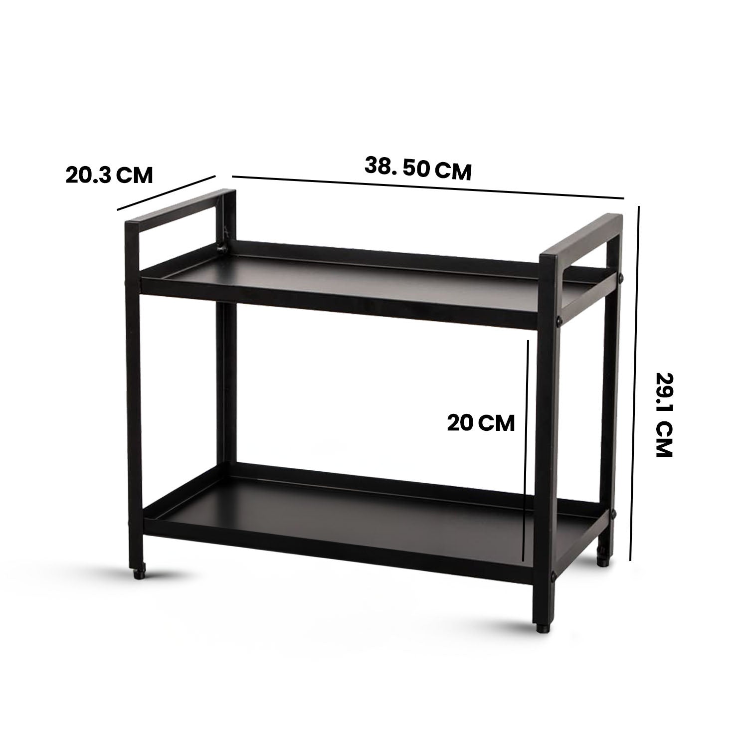 2-Tier Kitchen Countertop Shelf Rack with Metal Base