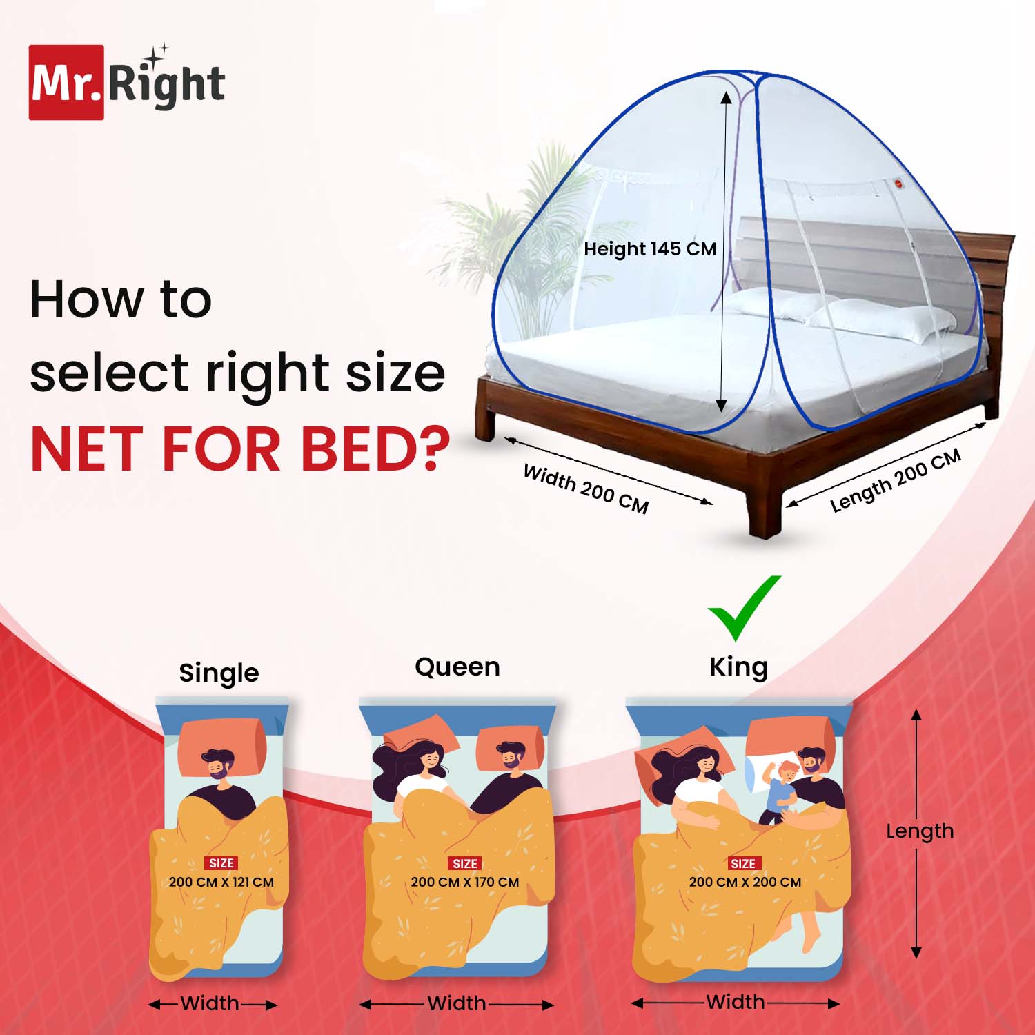 Mosquito Net for Queen Size Double Bed