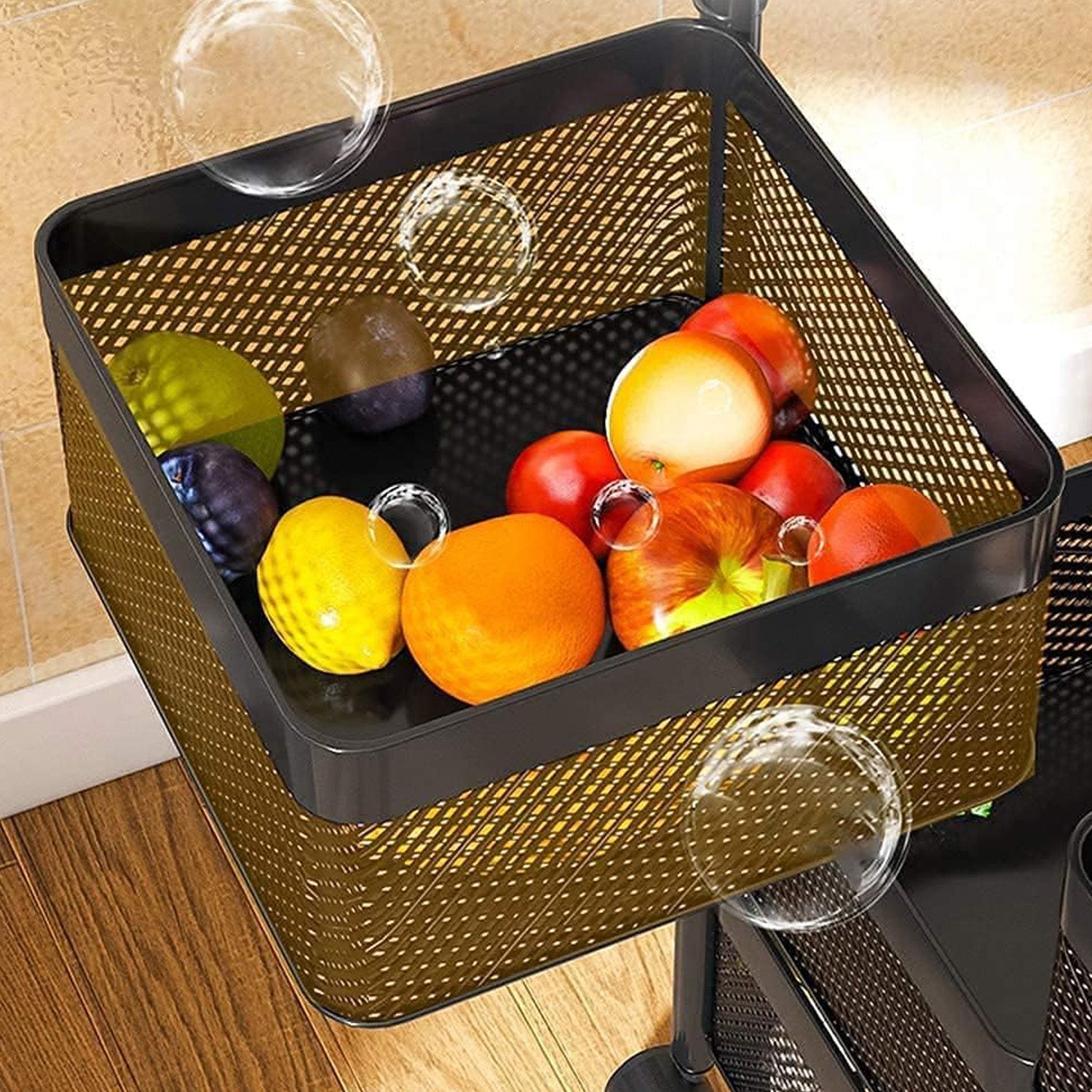 Rotating Trolley Kitchen Vegetable Storage Organizer