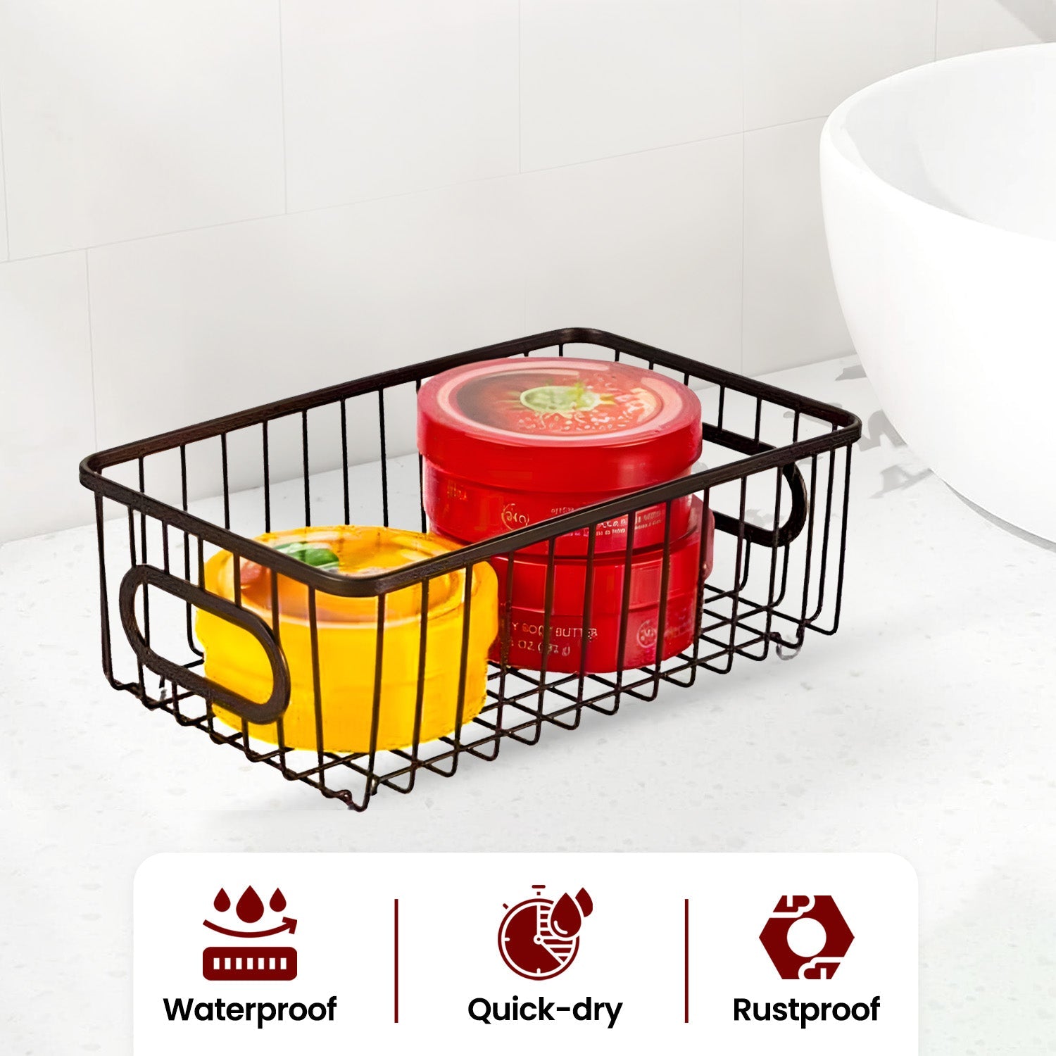 Metal Storage Basket for Home and Kitchen