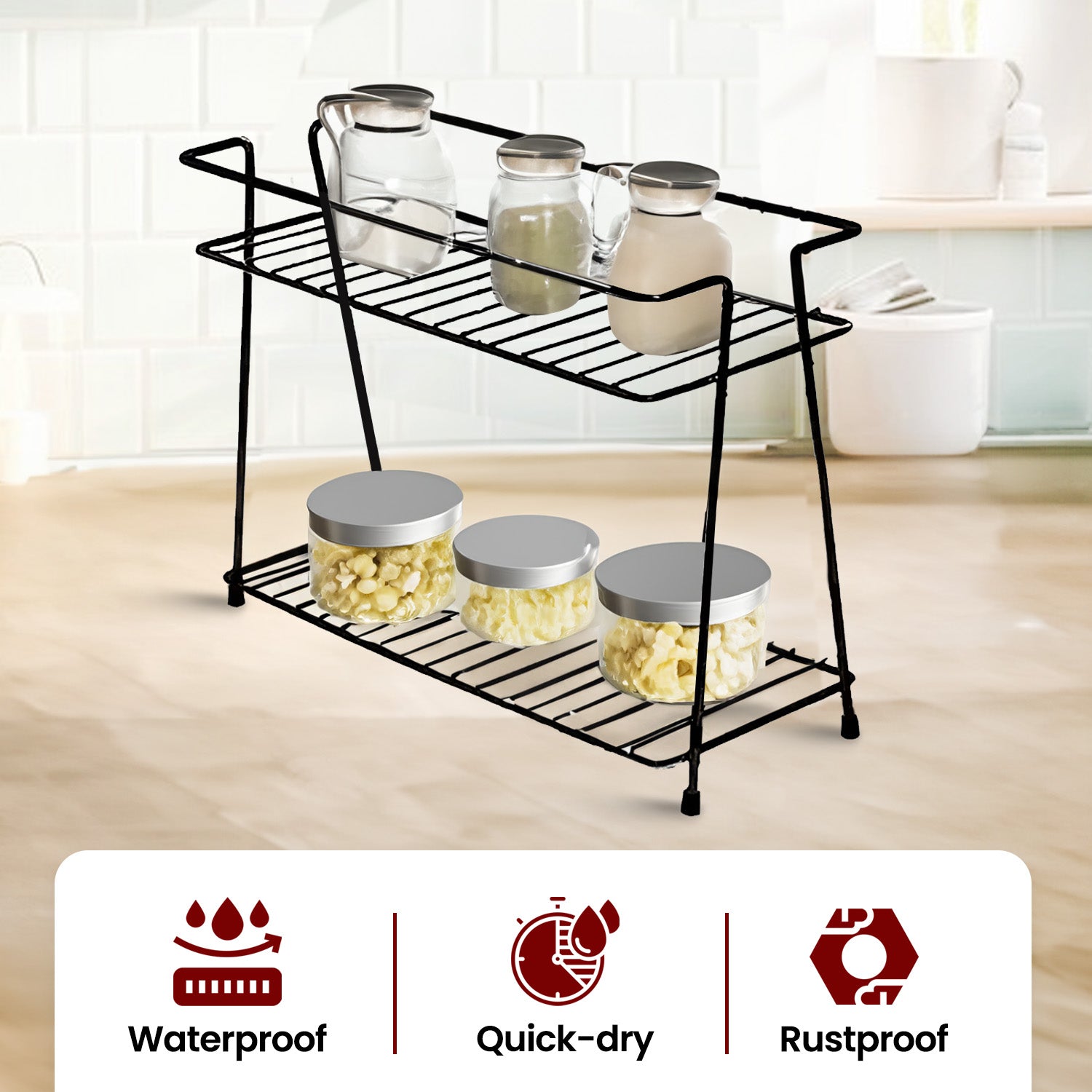 2-Tier Standing Spice Rack Storage Container