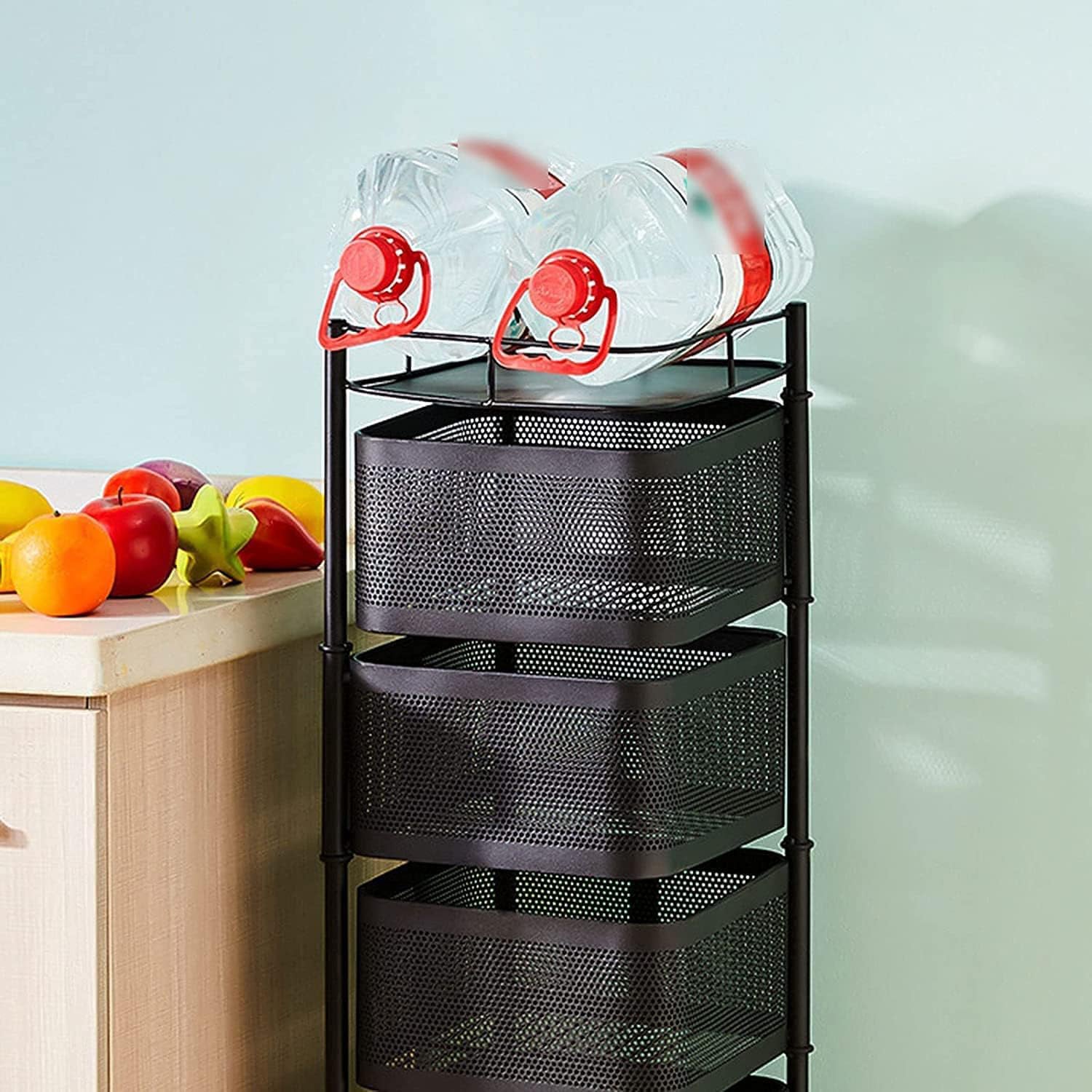 Rotating Trolley Kitchen Vegetable Storage Organizer