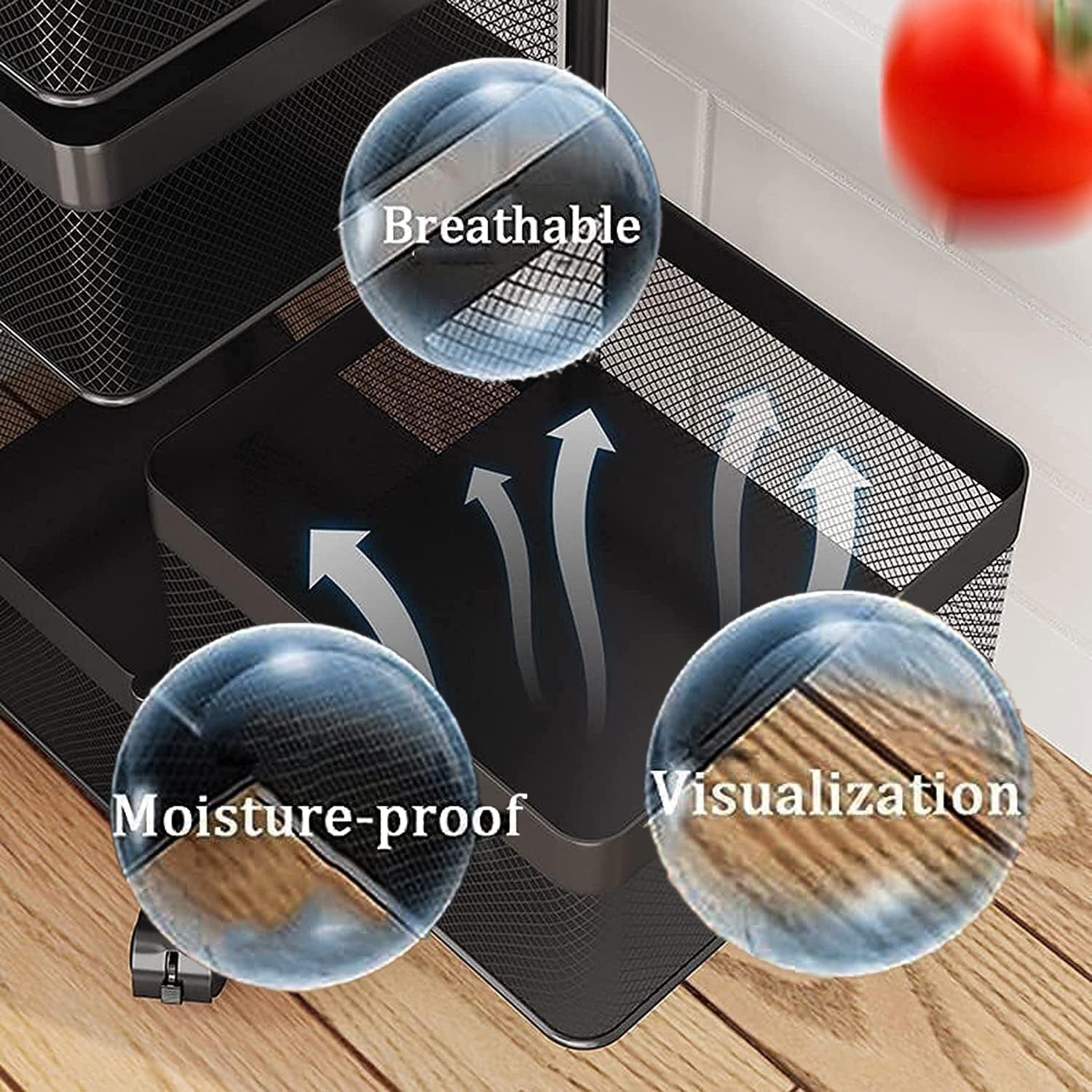 Rotating Trolley Kitchen Vegetable Storage Organizer