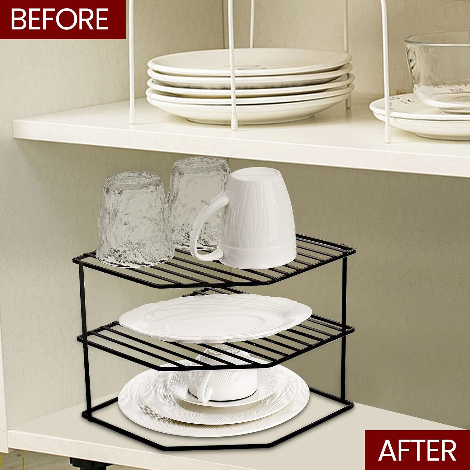 3-Tier Steel Corner Storage Rack