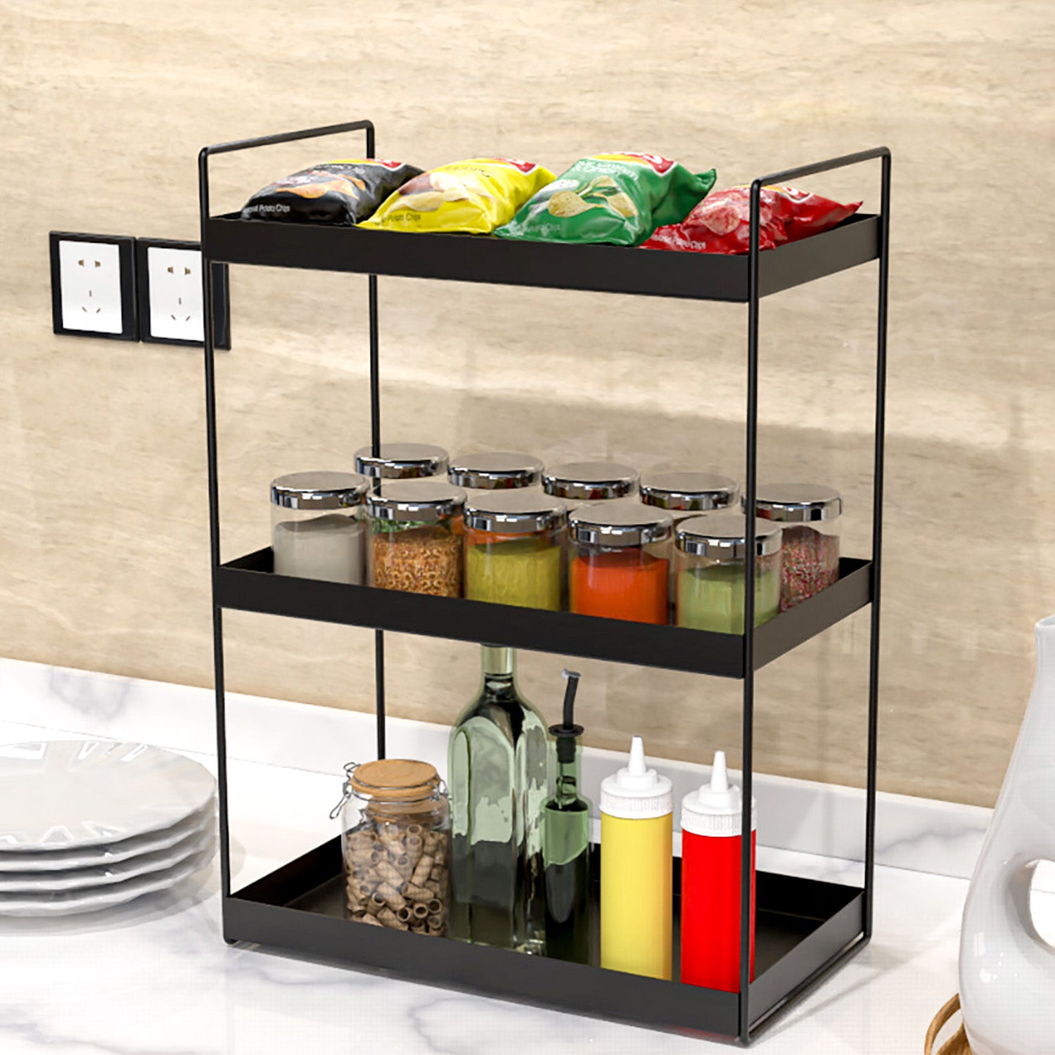 3 Tier Standing Spice Rack Organizer