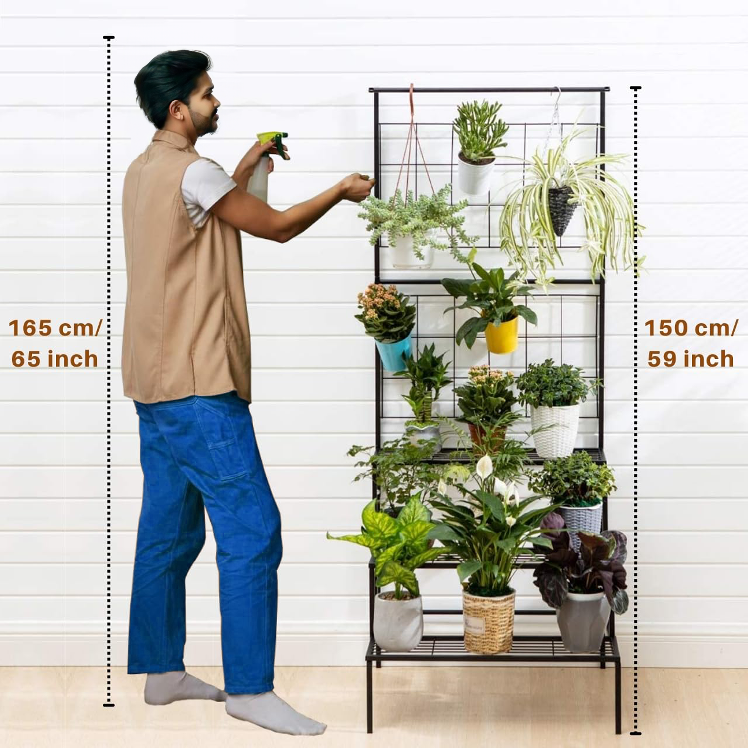 OLYMPUS Metal Plant Stand for Living Room | Planter Stand for Balcony, Multi-Tiered (Easy to assemble, Installation kit included)