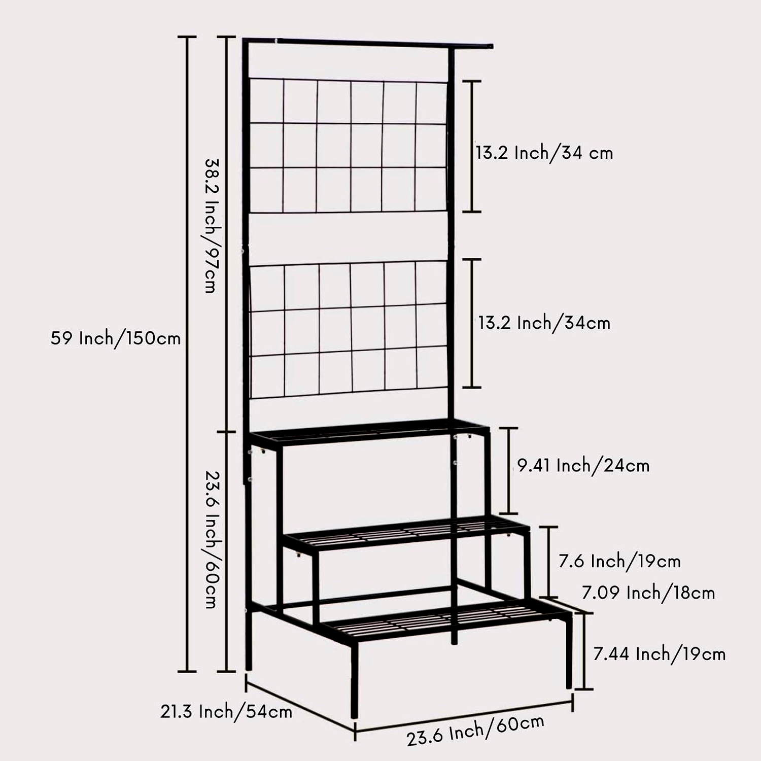 OLYMPUS Metal Plant Stand for Living Room | Planter Stand for Balcony, Multi-Tiered (Easy to assemble, Installation kit included)