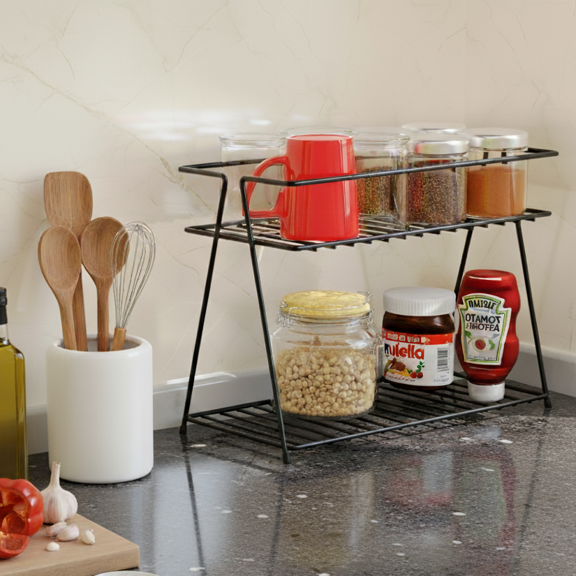 2-Tier Standing Spice Rack Storage Container