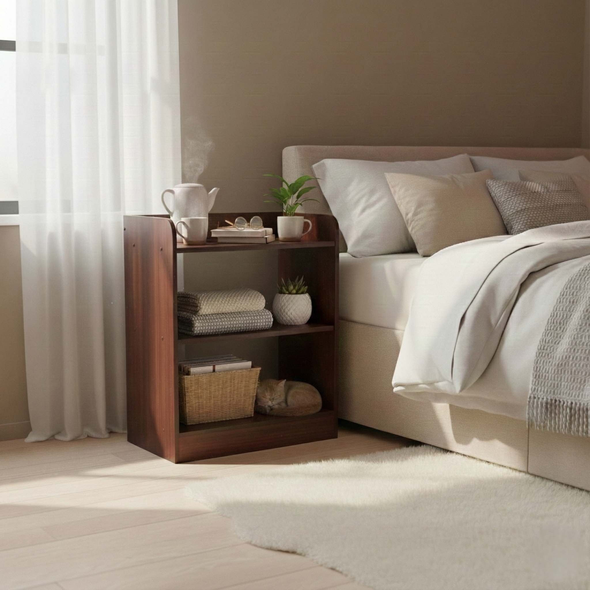 SOMNIA Side Table -Mahogany