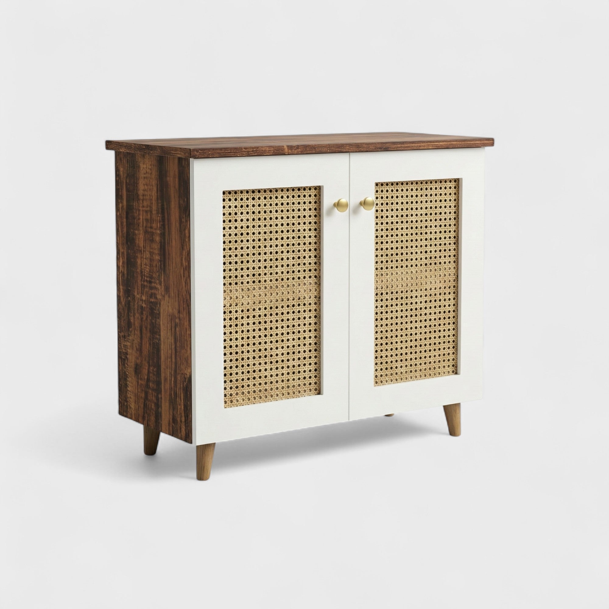 ROMA Shoe Cabinet - Walnut/White