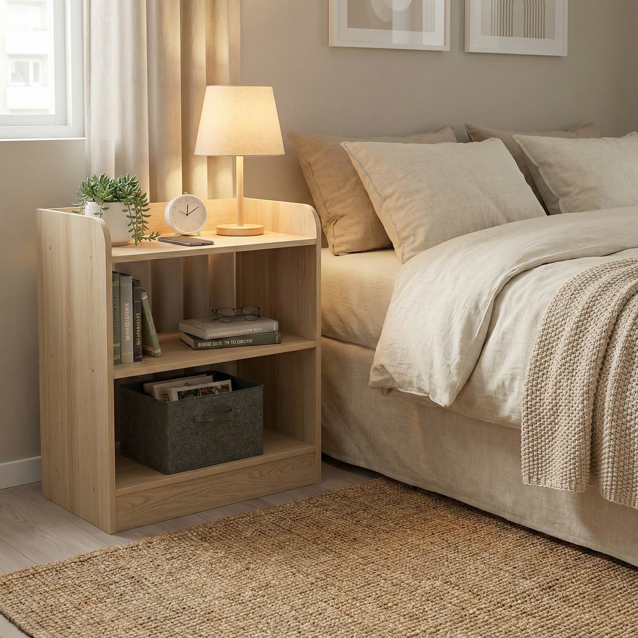 SOMNIA Side Table -Asian Walnut