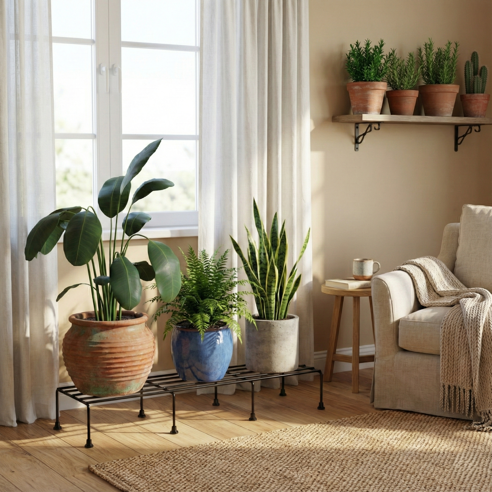 TITAN Rectangular Plant Stand Metal