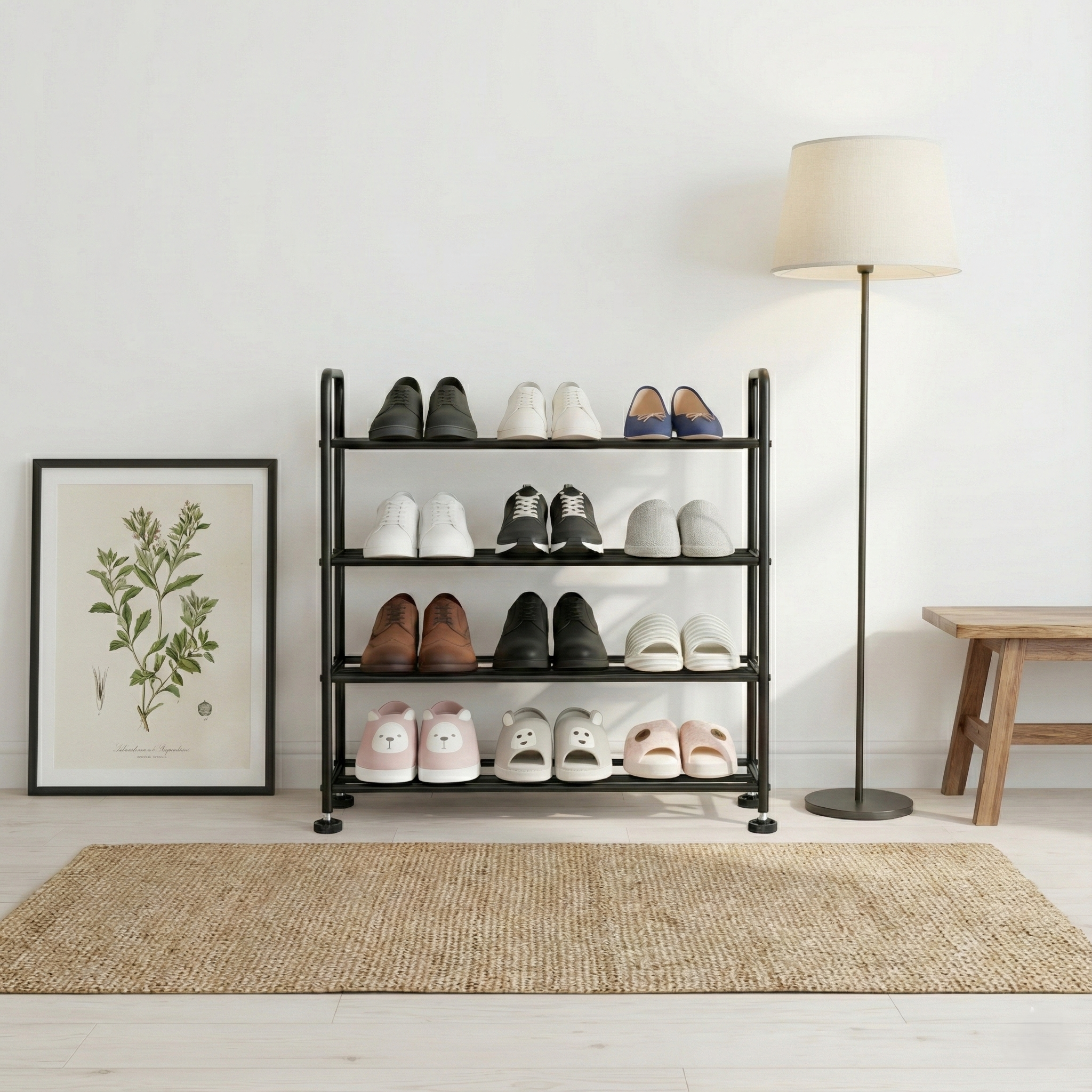 SOLEMATE 4 Tier Shoe Rack