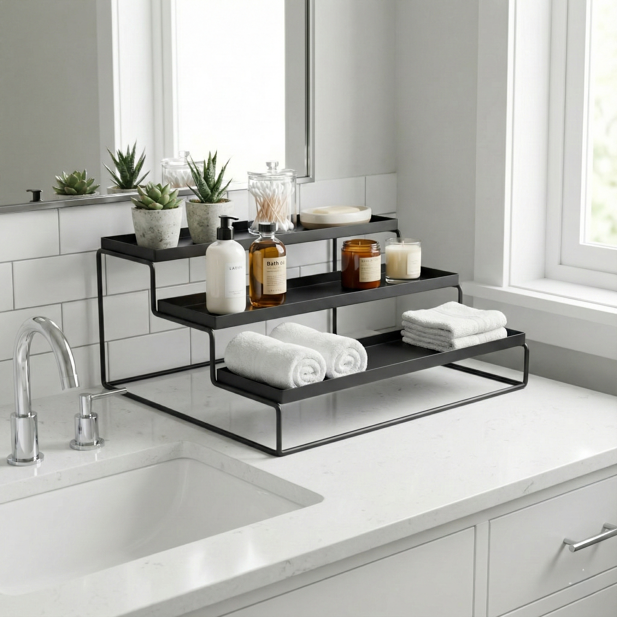 TRIZEN 3 Tier Step Rack Organizer