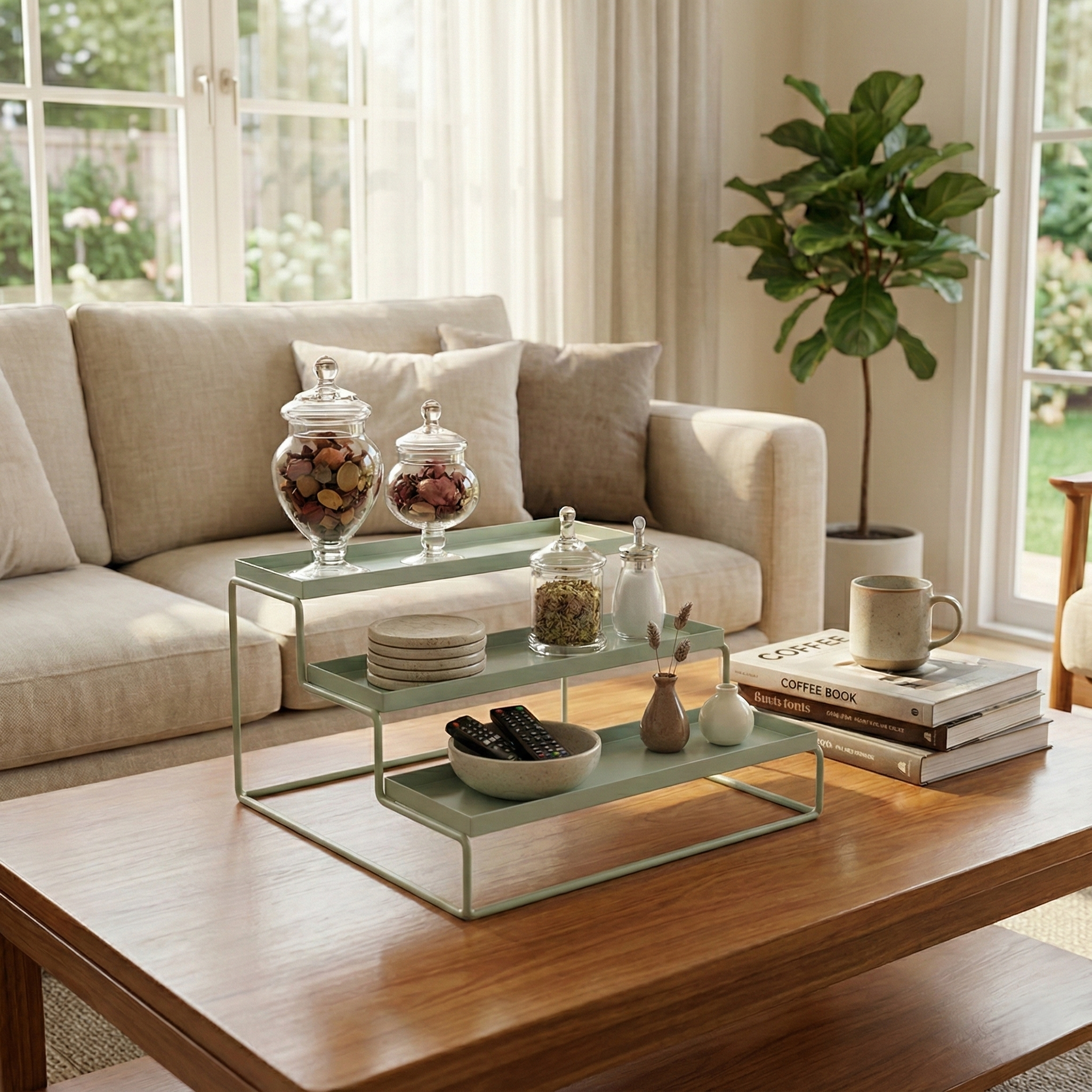 TRIZEN 3 Tier Step Rack Organizer