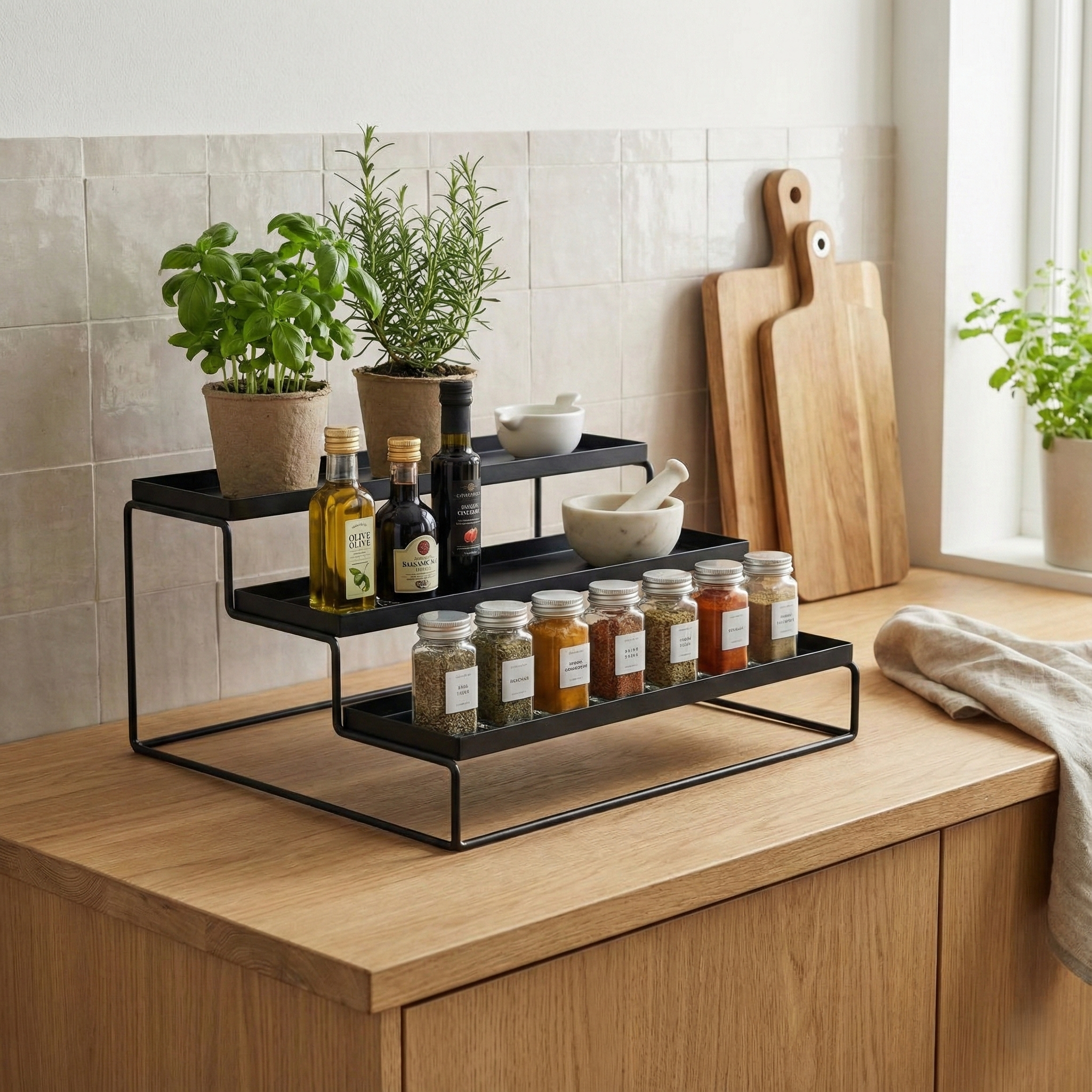 TRIZEN 3 Tier Step Rack Organizer