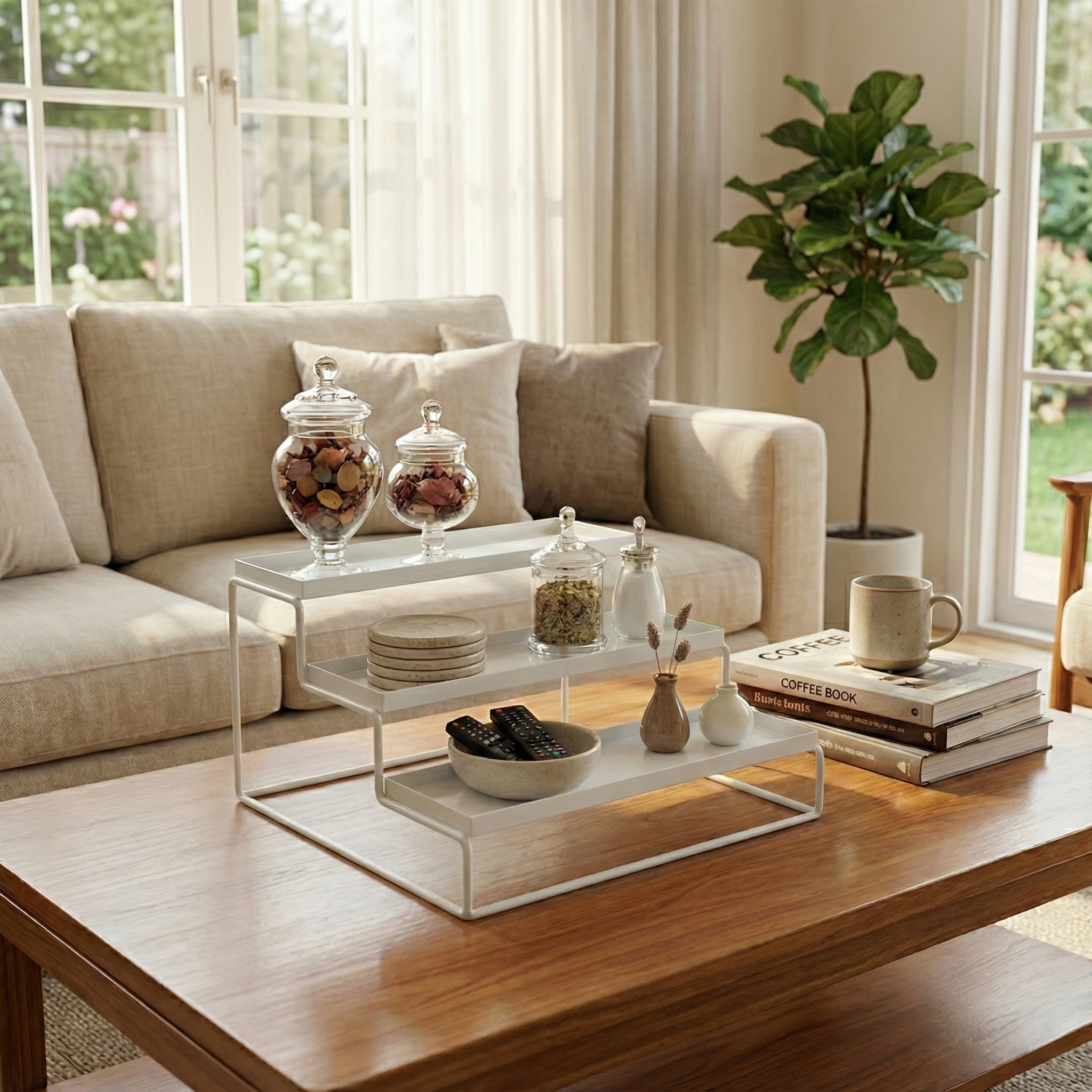 TRIZEN 3 Tier Step Rack Organizer